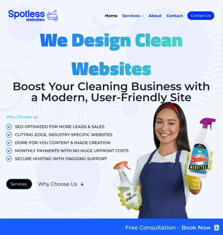 Cleaning company website design